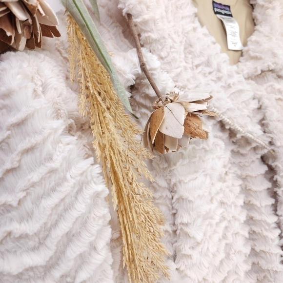 Patagonia Cream Fringe Layered Fleece Coat Xs - Picture 6 of 15